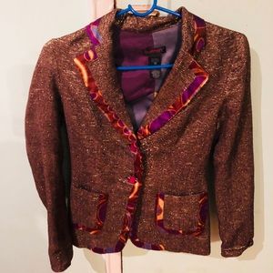Brown blazer with gold threads by Custo. Size 36.